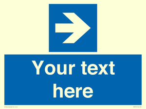 Custom Directional signage blue right arrow 